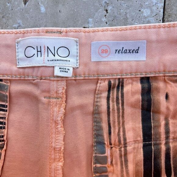 NWT CHINO by Anthropologie Relaxed Fit Pants Size 29 Sunwashed Orange Ankle - Picture 4 of 13